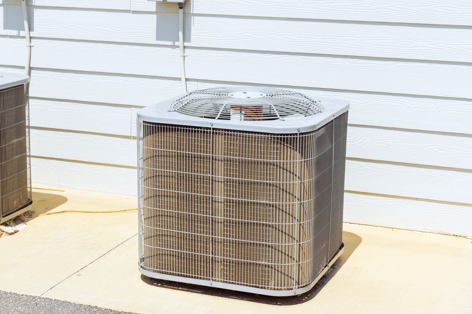 A residential central air conditioning condenser unit